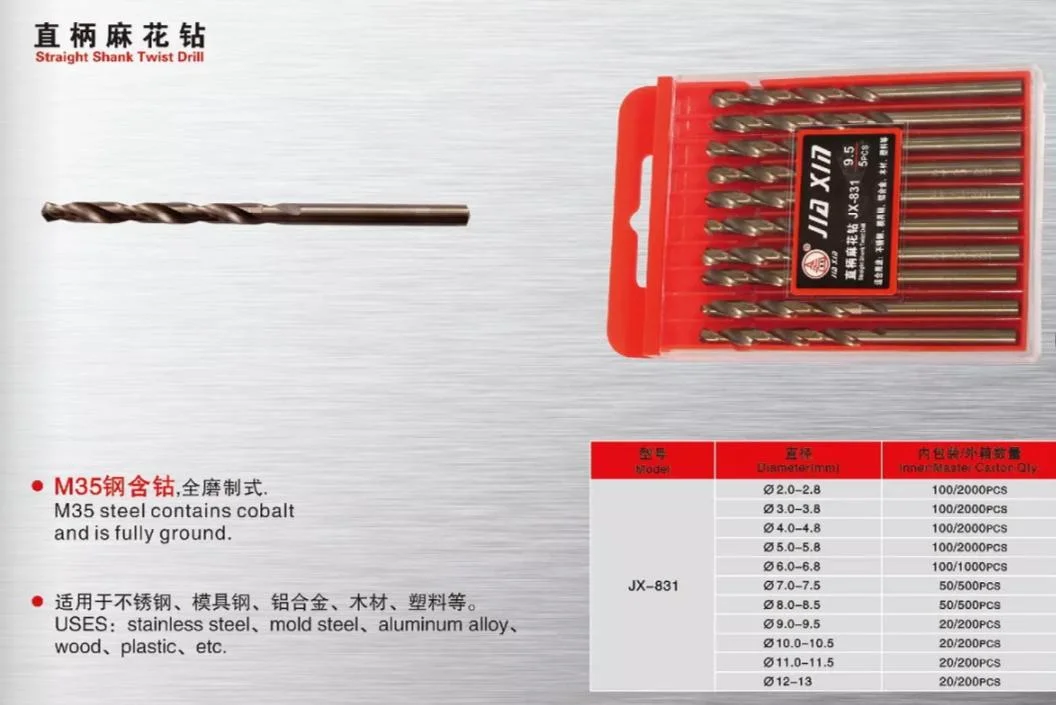 2mm-13mm for Stainless Steel, Wood, Plastic M35 Cobalt-Containing Full Grind Drill Bits